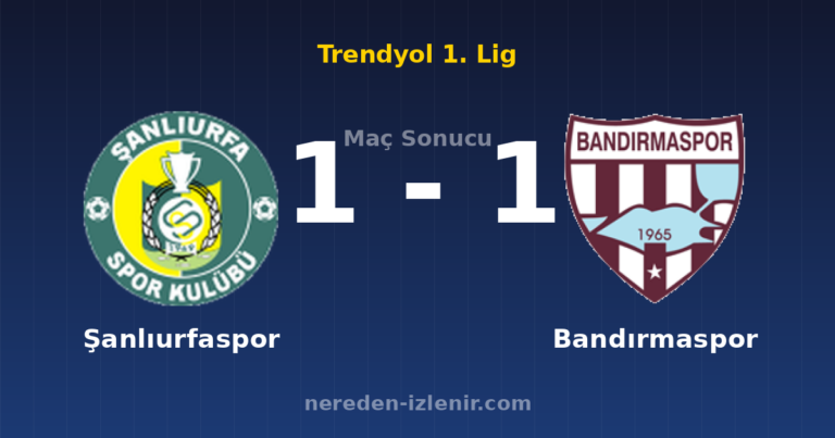 Şanlıurfaspor 1-1 Bandırmaspor