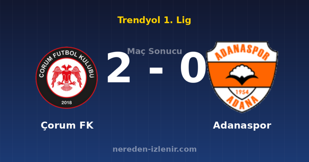 Çorum FK 2-0 Adanaspor