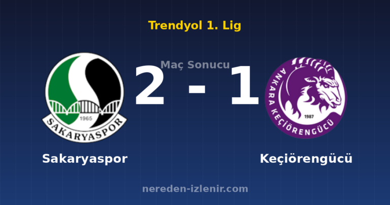 Sakaryaspor 2-1 Keçiörengücü