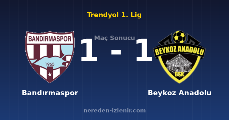 Bandırmaspor 1-1 Beykoz Anadolu