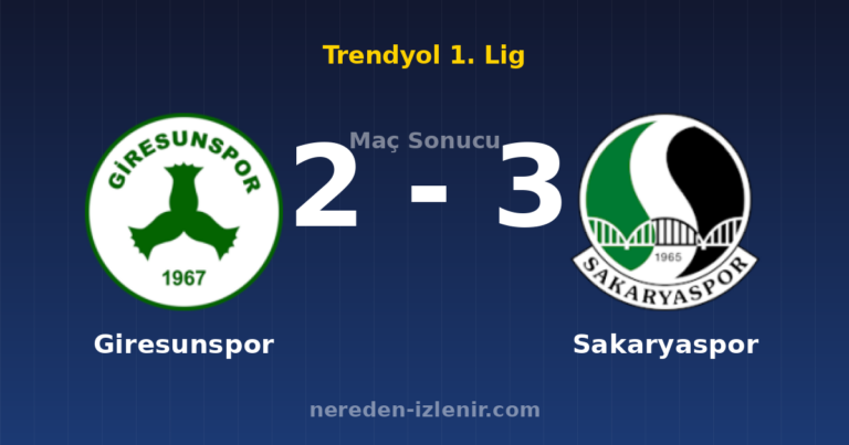Giresunspor 2-3 Sakaryaspor