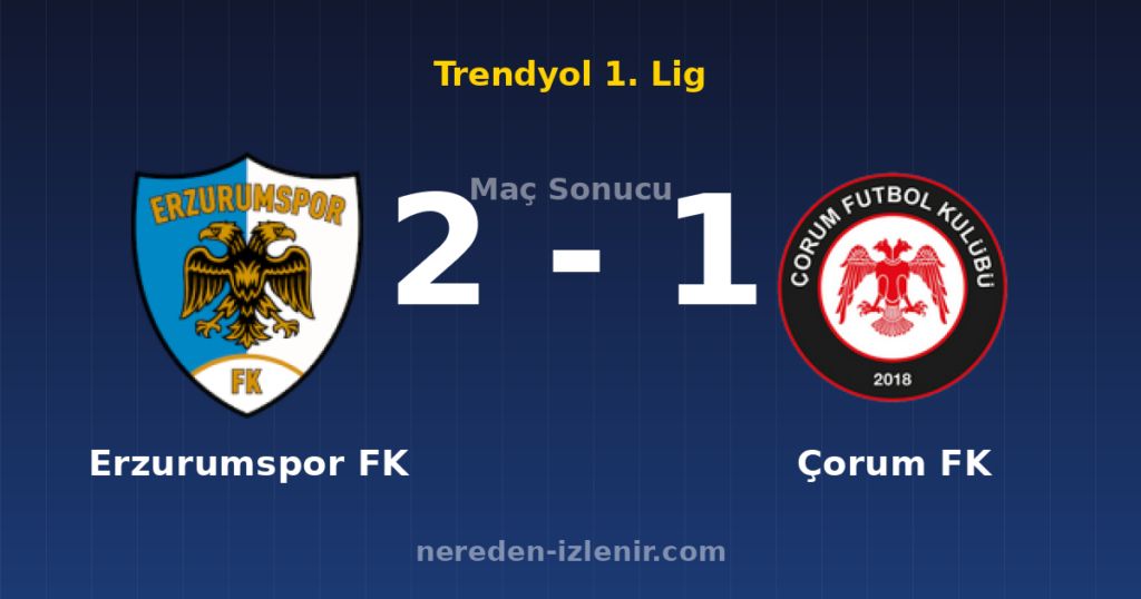 Erzurumspor FK 2-1 Çorum FK