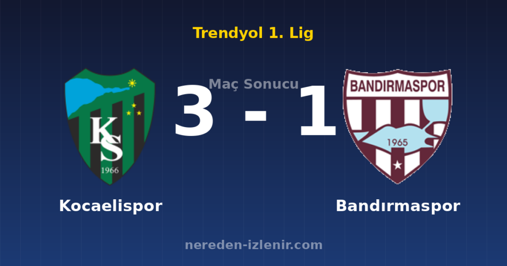 Kocaelispor 3-1 Bandırmaspor