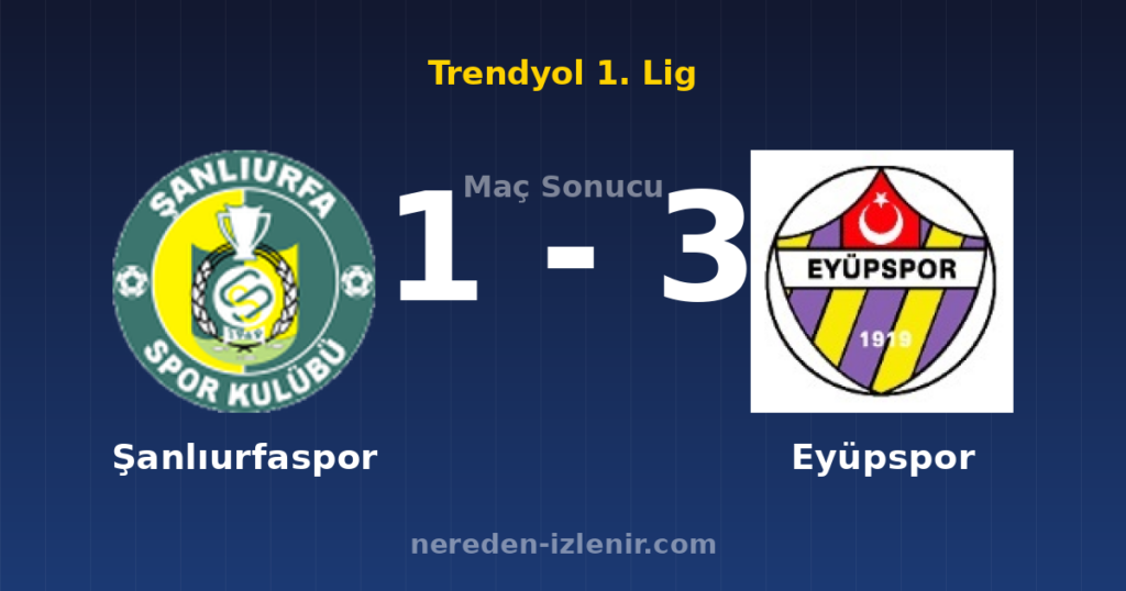 Şanlıurfaspor 1-3 Eyüpspor
