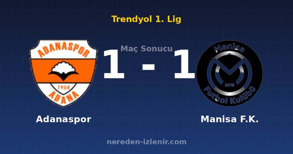 Adanaspor 1-1 Manisa F.K.