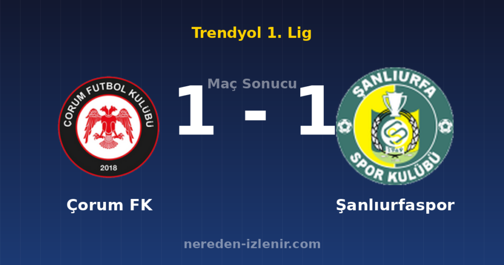 Çorum FK 1-1 Şanlıurfaspor