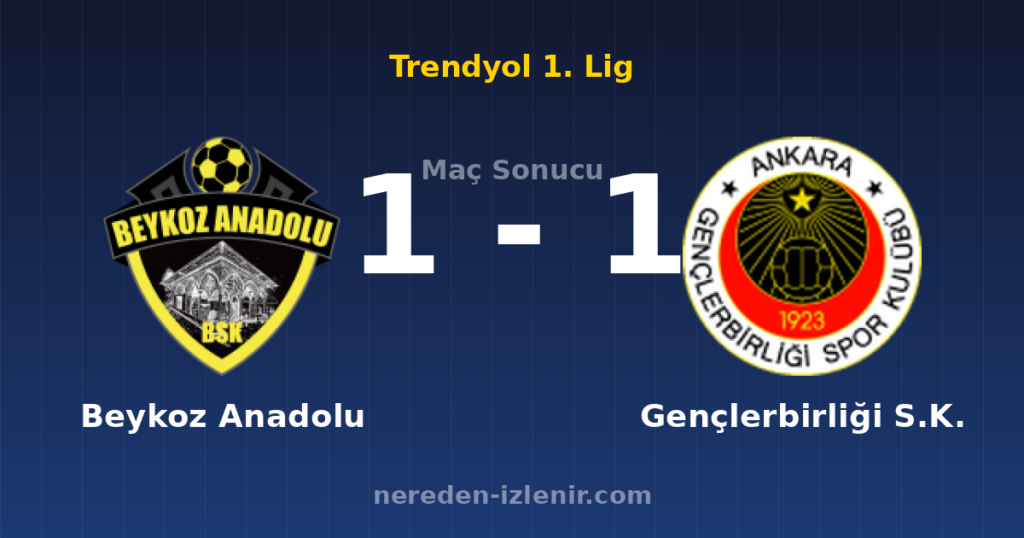 Beykoz Anadolu 1-1 Gençlerbirliği S.K.