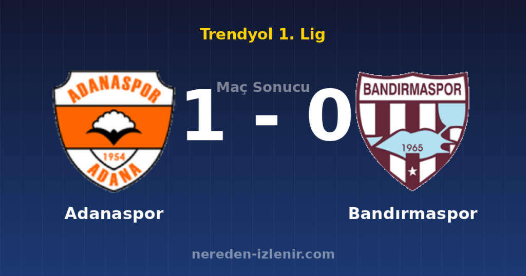 Adanaspor 1-0 Bandırmaspor