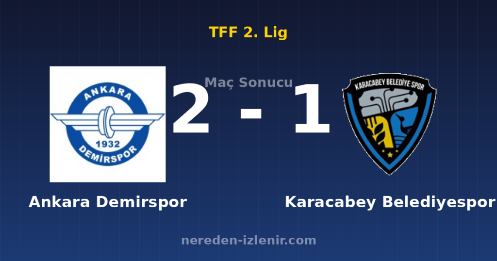 Ankara Demirspor 2-1 Karacabey Belediyespor