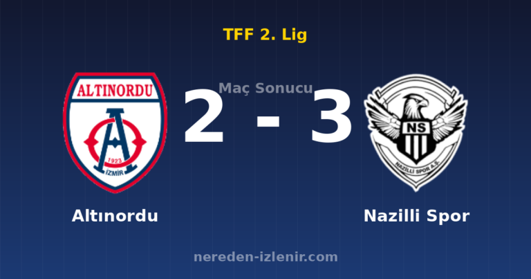Altınordu 2-3 Nazilli Spor