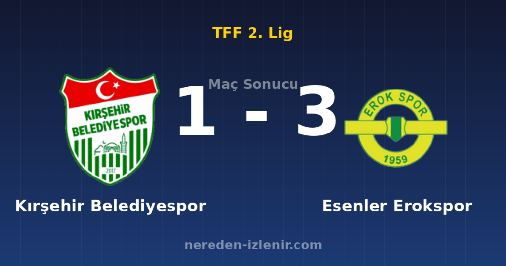 Kırşehir Belediyespor 1-3 Esenler Erokspor