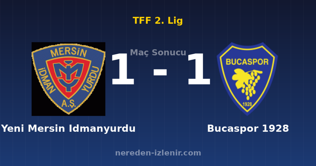 Yeni Mersin Idmanyurdu 1-1 Bucaspor 1928