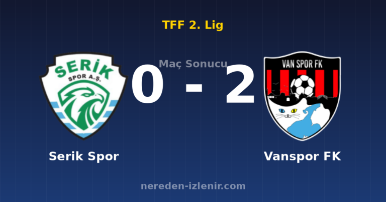 Serik Spor 0-2 Vanspor FK