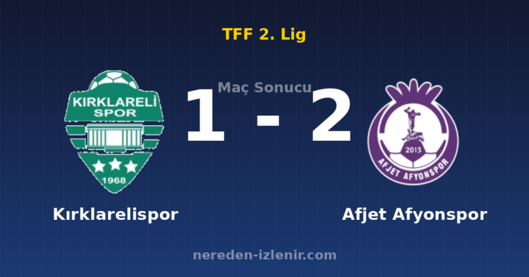 Kırklarelispor 1-2 Afjet Afyonspor