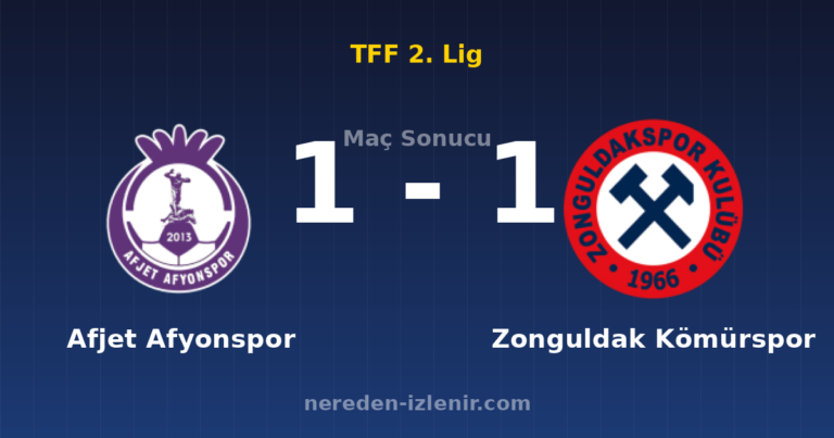Afjet Afyonspor 1-1 Zonguldak Kömürspor