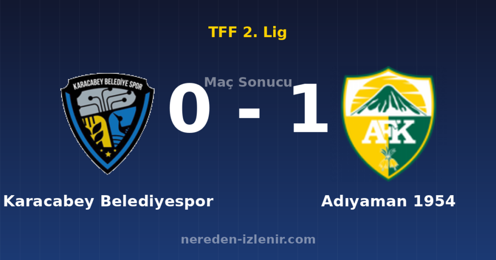 Karacabey Belediyespor 0-1 Adıyaman 1954