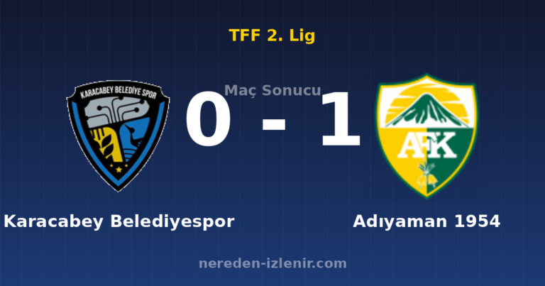 Karacabey Belediyespor 0-1 Adıyaman 1954