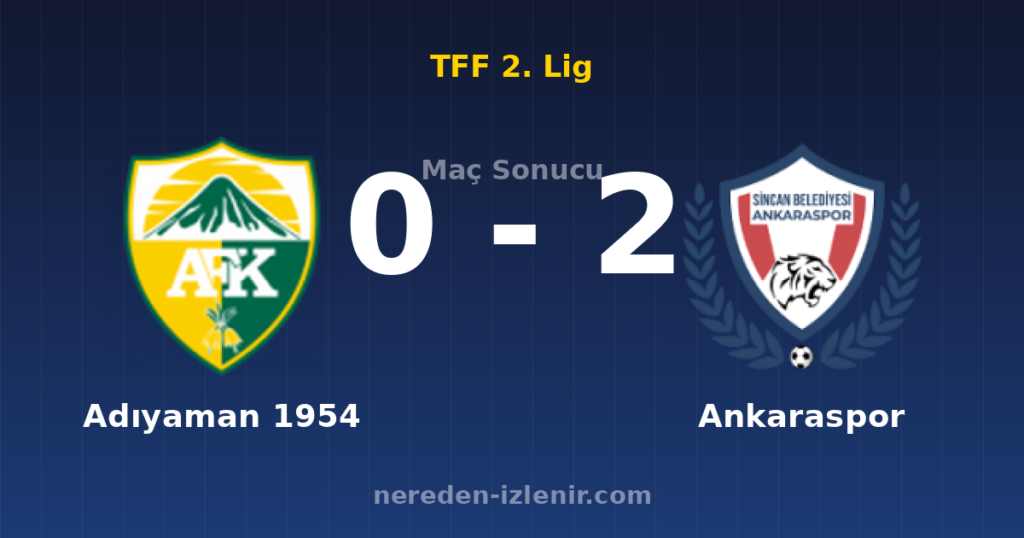 Adıyaman 1954 0-2 Ankaraspor