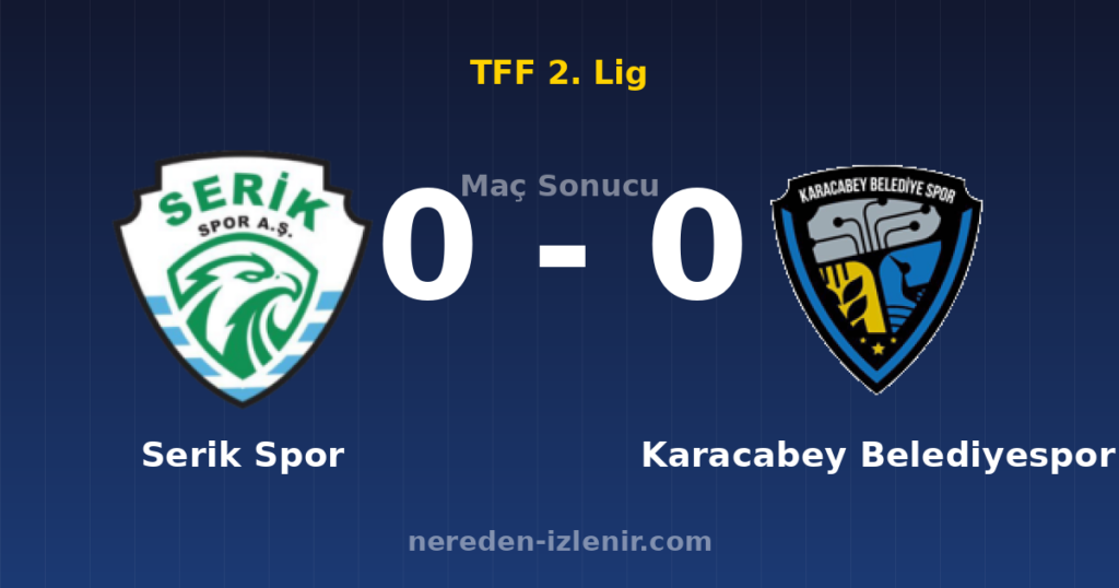 Serik Spor 0-0 Karacabey Belediyespor