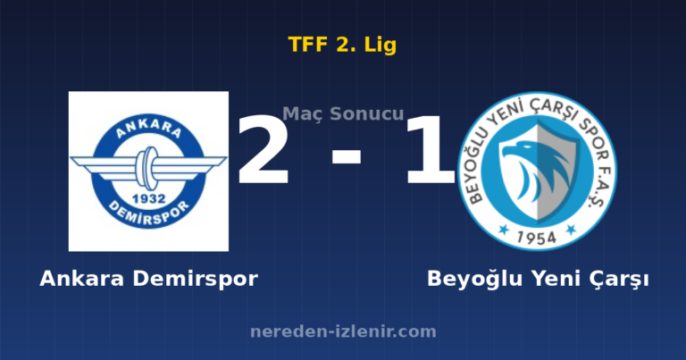 Ankara Demirspor 2-1 Beyoğlu Yeni Çarşı