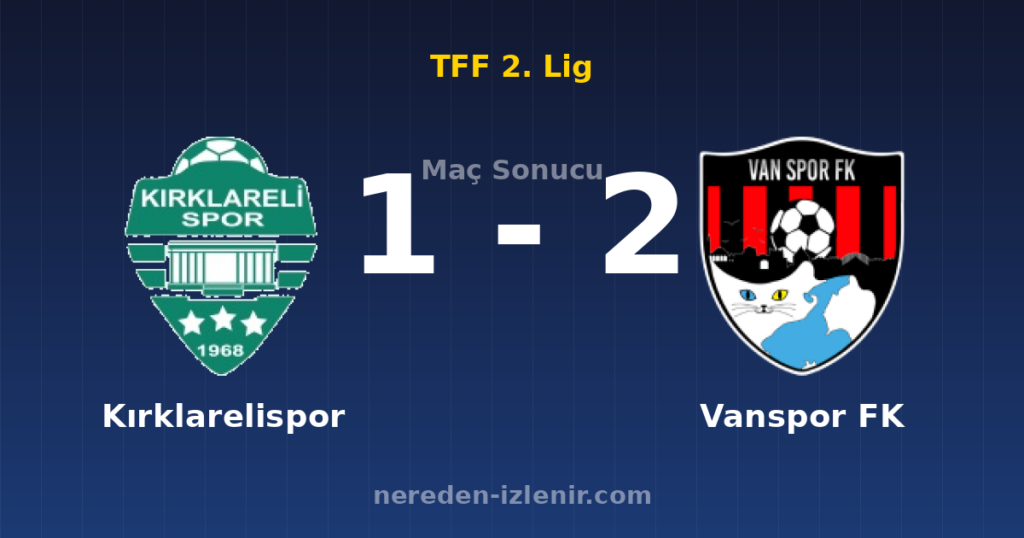 Kırklarelispor 1-2 Vanspor FK