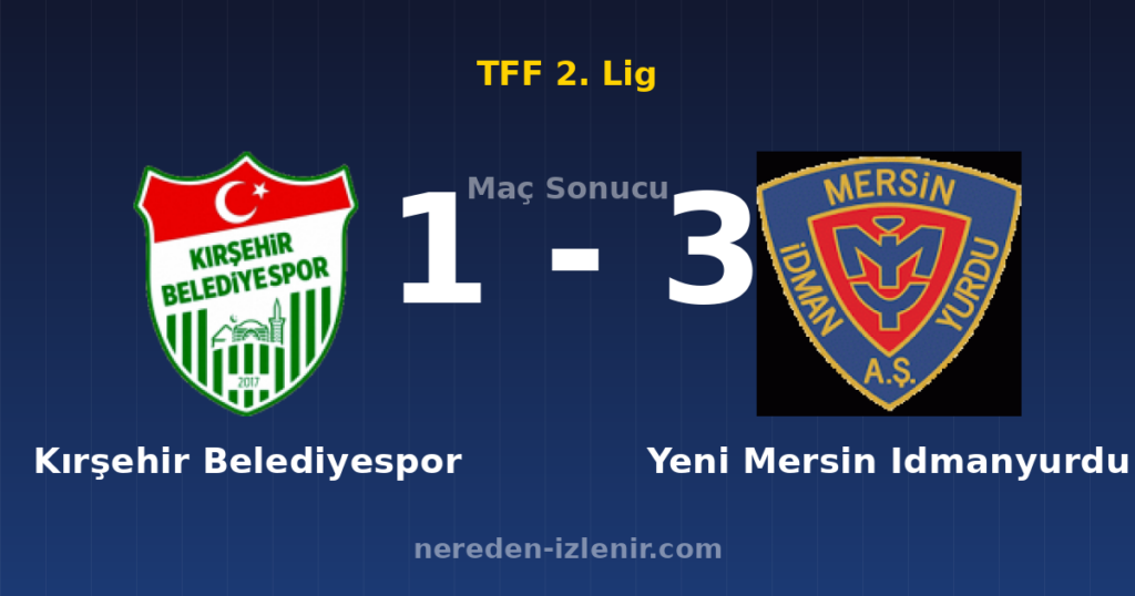 Kırşehir Belediyespor 1-3 Yeni Mersin Idmanyurdu