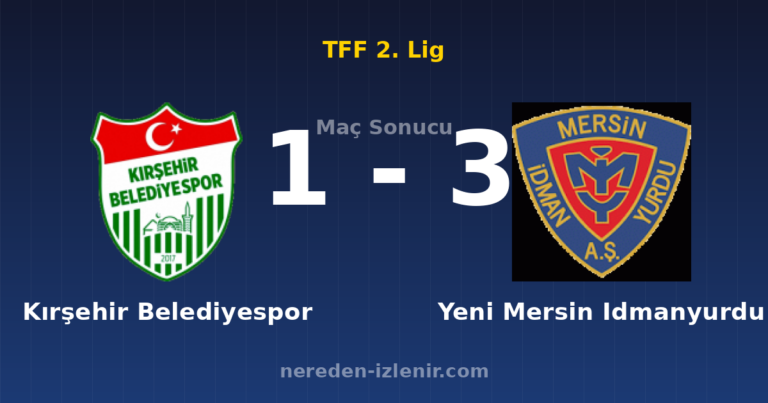Kırşehir Belediyespor 1-3 Yeni Mersin Idmanyurdu