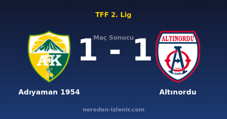 Adıyaman 1954 1-1 Altınordu