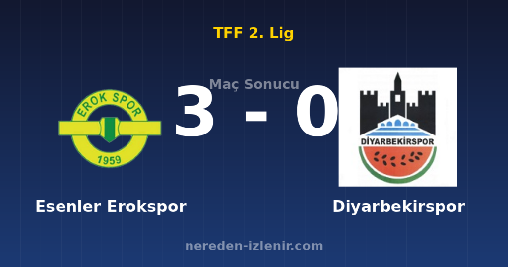 Esenler Erokspor 3-0 Diyarbekirspor