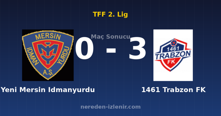 Yeni Mersin Idmanyurdu 0-3 1461 Trabzon FK