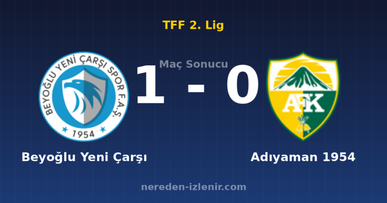 Beyoğlu Yeni Çarşı 1-0 Adıyaman 1954