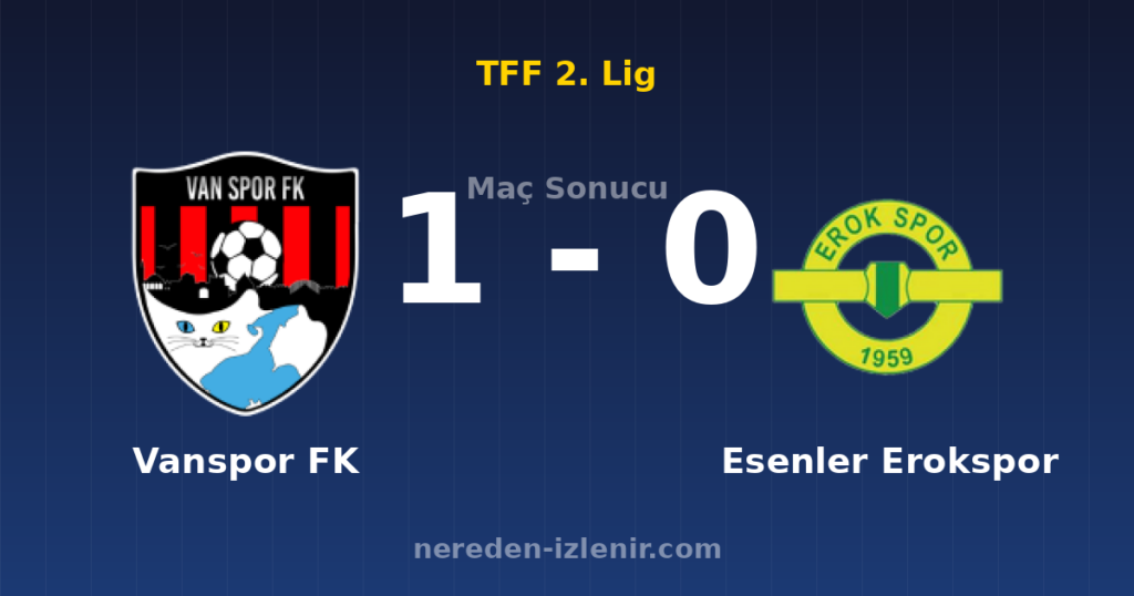 Vanspor FK 1-0 Esenler Erokspor