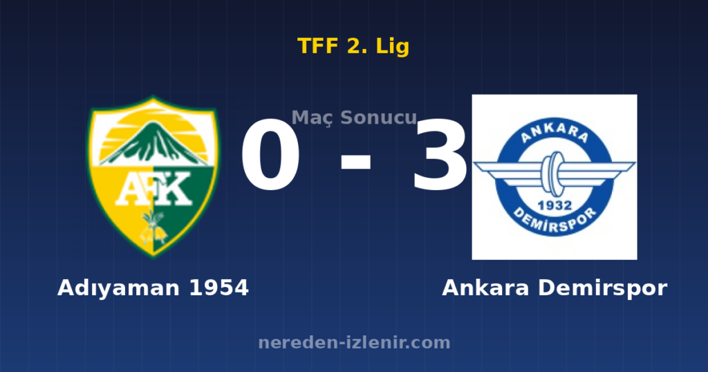 Adıyaman 1954 0-3 Ankara Demirspor