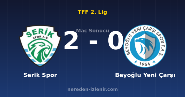 Serik Spor 2-0 Beyoğlu Yeni Çarşı