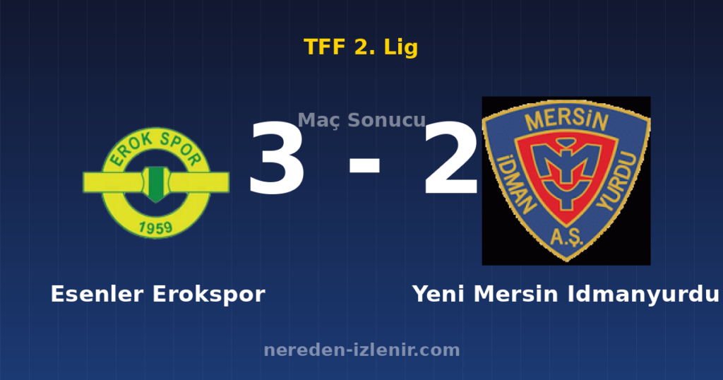 Esenler Erokspor 3-2 Yeni Mersin Idmanyurdu