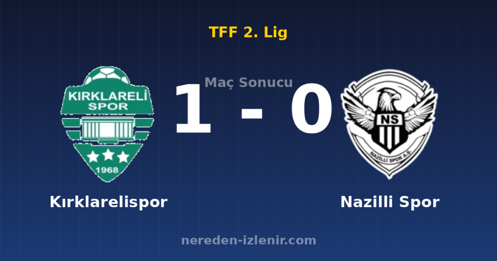 Kırklarelispor 1-0 Nazilli Spor