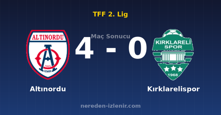 Altınordu 4-0 Kırklarelispor