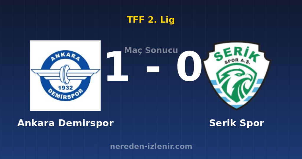 Ankara Demirspor 1-0 Serik Spor