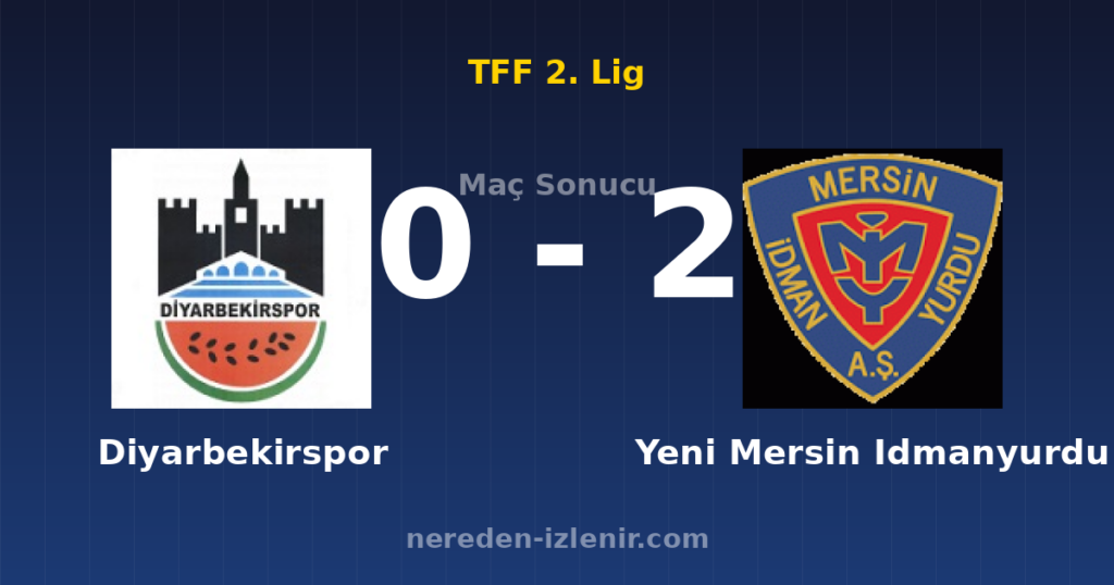 Diyarbekirspor 0-2 Yeni Mersin Idmanyurdu