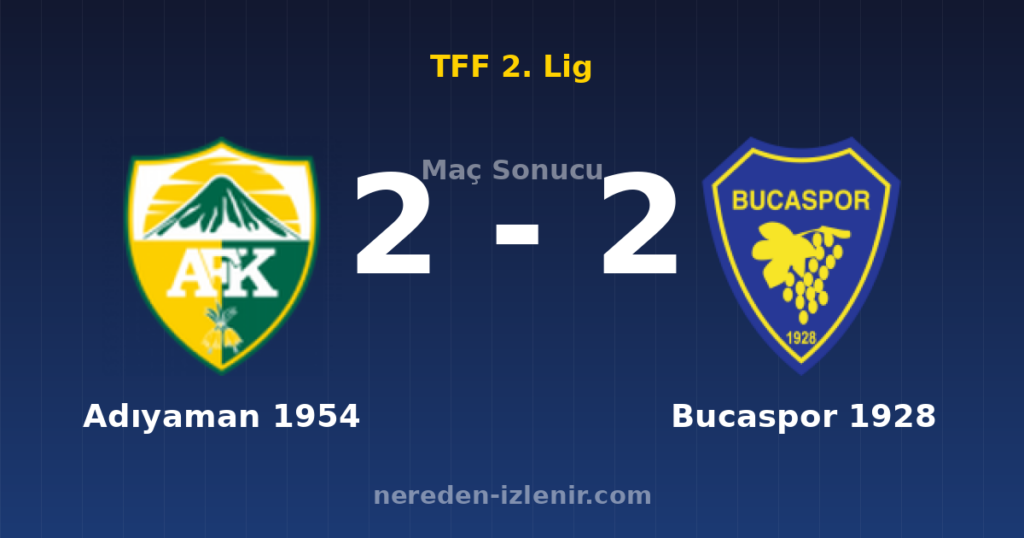 Adıyaman 1954 2-2 Bucaspor 1928