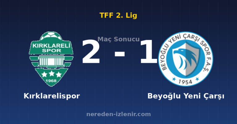 Kırklarelispor 2-1 Beyoğlu Yeni Çarşı