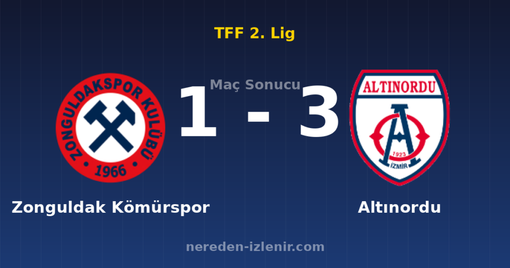 Zonguldak Kömürspor 1-3 Altınordu