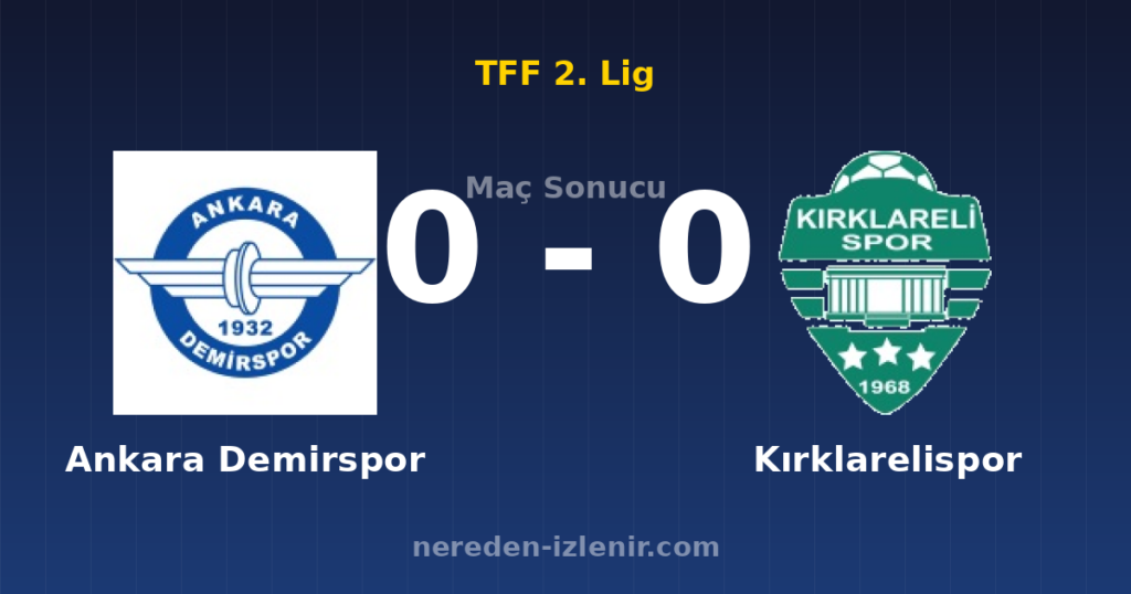 Ankara Demirspor 0-0 Kırklarelispor