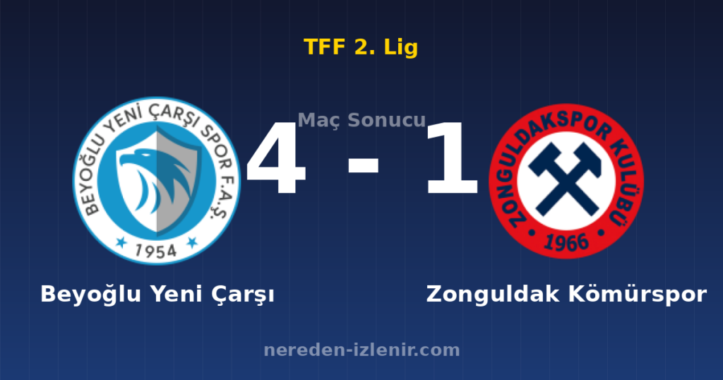 Beyoğlu Yeni Çarşı 4-1 Zonguldak Kömürspor