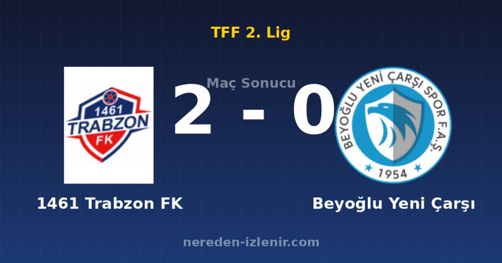1461 Trabzon FK 2-0 Beyoğlu Yeni Çarşı