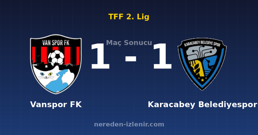Vanspor FK 1-1 Karacabey Belediyespor