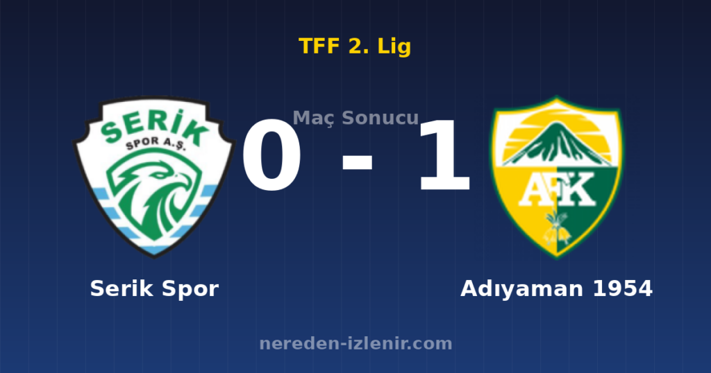 Serik Spor 0-1 Adıyaman 1954