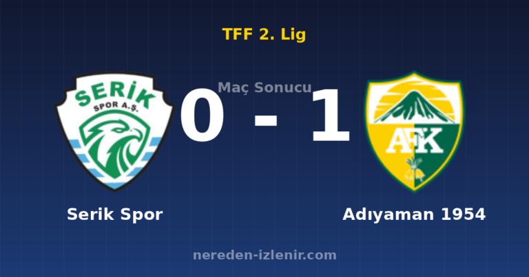 Serik Spor 0-1 Adıyaman 1954