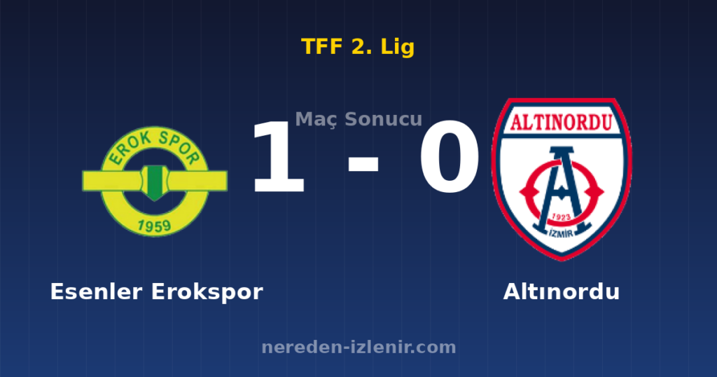 Esenler Erokspor 1-0 Altınordu