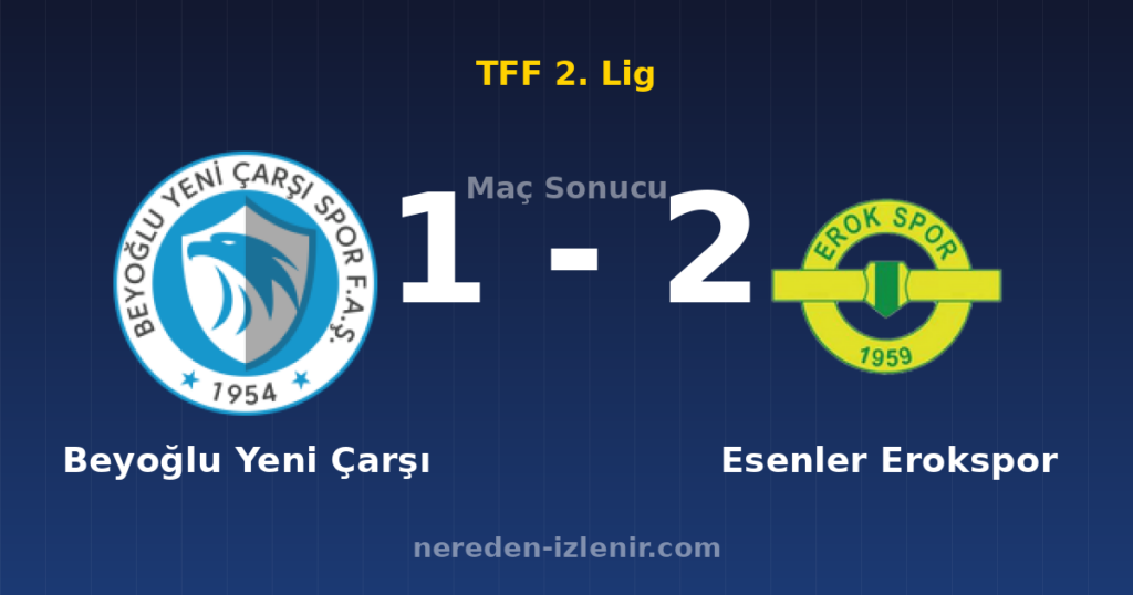 Beyoğlu Yeni Çarşı 1-2 Esenler Erokspor